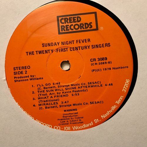 Creed Records vinyl label
